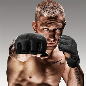 MMA Sanda Fighting Training Boxing Gloves UFC Series Half-Open-Finger Polyurethane