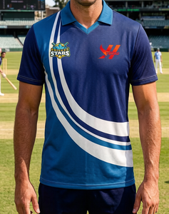 Sublimation Printing Customized Sports Full Hand Cricket Jersey Tops Design 100% Polyester