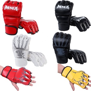 China Factory OEM Short Finger Martial Arts Sparring Sanda Boxing MMA Gloves Adults