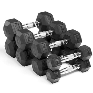 Classic Rubber Hex Dumbbell With Anti-Slip Knurled Grip
