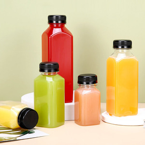 PET Plastic Square Beverage Juice Bottle