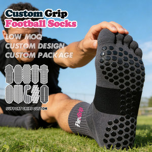 FlexGrip Hot Selling Custom Football Socks Professional Cotton Soccer Grip Socks Anti Slip Sport Athletic Grip Toe Socks