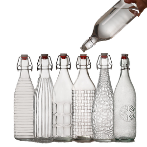 Vintage Glass Juice Mineral Water Bottle