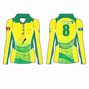Custom Design Women's Full Hand Long Sleeve Breathable Sweat-Wicking 100% Polyester Sports Cricket Jersey