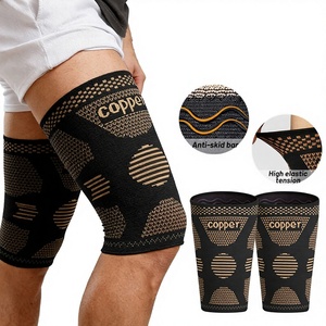 Copper Ion Sports Thigh Guard Leg Sleeve High-Elastic Compression Anti-Skid Bar Blood Flow Restriction Kinesiology Fitness