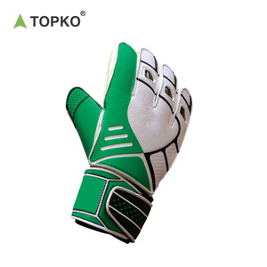 Professional Men Soccer Gloves Durable PU Anti Slip Grip Adjustable Wrist